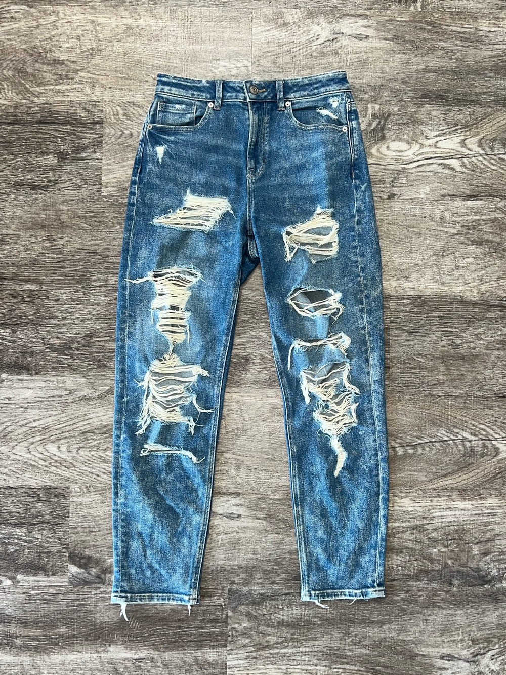 American Eagle Outfitters Stretch Distressed High Waist Mom Jeans Women's Size 4